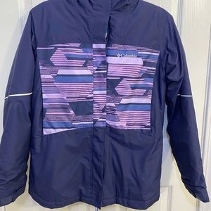 Columbia Big Girls L Winter Coat Purple Sleeves lengthen to Grow Omni Tech